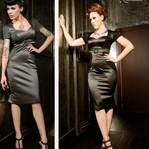 Laura Byrnes Black Label Pinup Dress Dress in Black Plus Size XXL